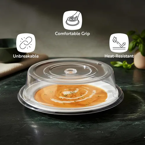 Miniatura 4 de Restaurantware Cater Tek - Cubierta de placa de policarbonato de 8.5 pulgadas, 1 cubierta de plato inastillable, lavable en lavavajillas para platos