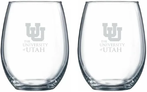 Miniatura 3 de RFSJ Juego de 2 copas de vino o bebidas con logotipo de Satin Frost (Harvard)