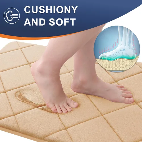 Miniatura 3 de OLANLY Tapete de baño de espuma viscoelástica de 24 x 16 pulgadas, ultra suave y absorbente, lavable a máquina, cómodo tapete de baño para suelo