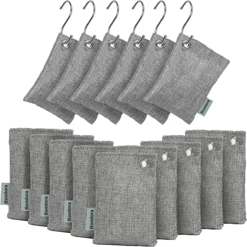 Bolsas de carbón activado purificadoras de aire, paquete de 15 unidades, absorbentes de olores de carbón de bambú para zapatos de hogar, armario,