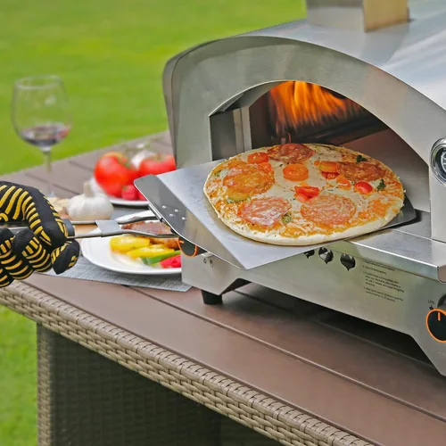 Miniatura 2 de Pizza Peel BIG HORN - Espátula de pizza de metal con mango de goma, espátula de pizza de acero inoxidable perforada