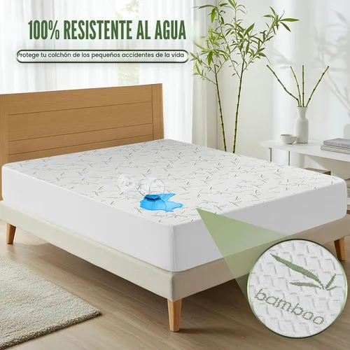 Miniatura 2 de Utopia Bedding – Protector de colchón impermeable tamaño individual, funda de colchón premium de bambú y viscosa de 200 GSM con enfriamiento, suave
