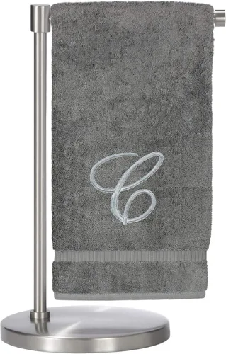 Miniatura 76 de Script R - Toalla de baño con monograma, regalo personalizado, 27 x 54 pulgadas, juego de 1 toalla bordada con texto dorado, 100% algodón turco