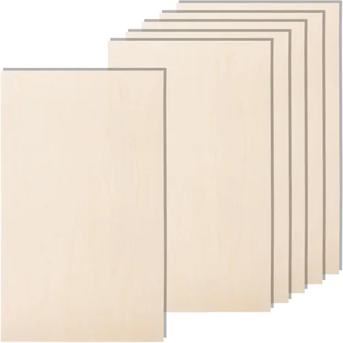 Miniatura 11 de Paquete de 6 hojas de madera de tilo de 10.7 x 7 x 1/4 pulgadas-6mm de grosor para manualidades, hojas de madera contrachapada sin terminar, paneles