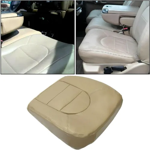Miniatura 3 de Compatible con 2000 Ford F250 F350 F450 Lariat Super Duty Funda de asiento de cuero genuino de repuesto en color marrón pergamino medio