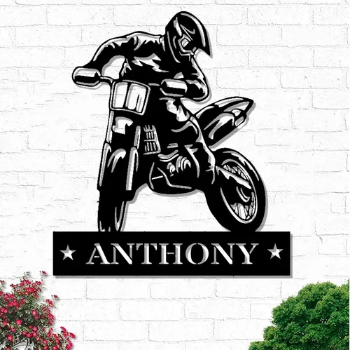 Miniatura 33 de Letrero de metal personalizado para motocicleta, arte de pared de metal con bandera de EE. UU., arte de pared de metal para motocicleta, letrero