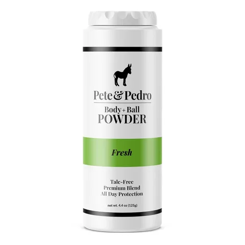 Pete & Pedro Body & Ball Powder (aroma fresco), desodorante en polvo corporal sin talco para hombres, absorbe el sudor, bloquea el olor, higiene