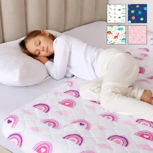 Miniatura 10 de Lynmark 2 protectores de colchón para entrenamiento de orina para niños, tapete impermeable para entrenamiento de inodoro, antideslizante, lavable