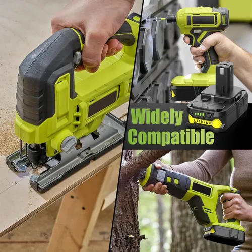 Miniatura 7 de Powilling Paquete de 2 baterías P102 de 3.5Ah de repuesto para batería Ryobi de 18 V y cargador P119 compatible con batería Ryobi de 18 voltios P103