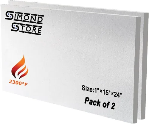 Miniatura 10 de SIMOND STORE Tablero de aislamiento de fibra de cerámica, 1 x 12 x 24 pulgadas, 2300 F, tablero de aislamiento térmico de cerámica para estufas