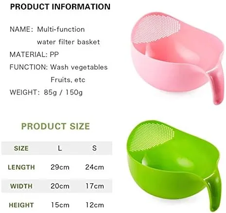 Miniatura 6 de Filtro de lavado de arroz, colador, colador, colador, fruta, verduras, cuenco, escurridor, herramientas de limpieza, kit de cocina para el hogar