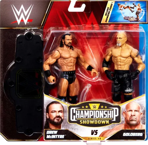 Miniatura 6 de Mattel WWE Championship Showdown - Juego de 2 figuras de acción y accesorios, serie #8 Drew McIntyre vs Goldberg Collectible, 6 pulgadas