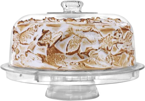 Miniatura 9 de Soporte de pastel con cubierta de cúpula, uso multipropósito 6 en 1, soporte de pastel con tapa, fuente para servir, tazón para ponche, fuente