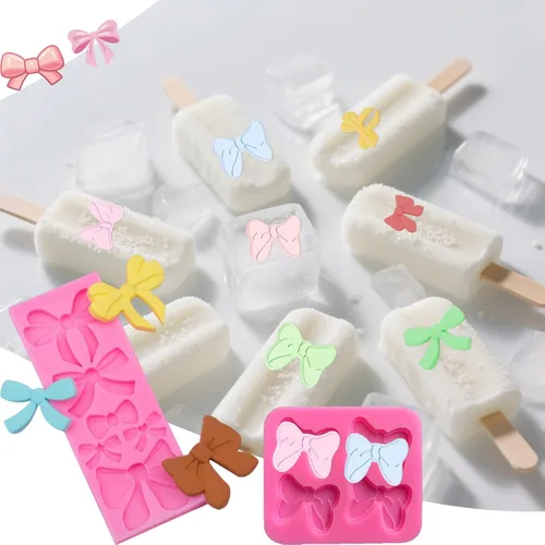 Miniatura 3 de Molde de silicona para moño, 5 piezas de moldes de silicona para fondant, moldes de chocolate para tartas de chocolate, dulces, moldes de arco
