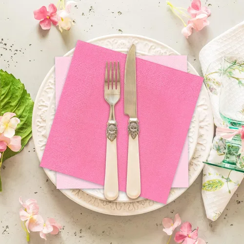 Miniatura 6 de Whaline Servilletas de papel rosa, 3 colores degradados, desechables, servilletas de almuerzo para el día de San Valentín, boda, cumpleaños, Rosado