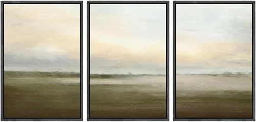 Miniatura 40 de SIGNWIN Lienzo enmarcado para pared, juego de arte de puesta de sol, horizonte, cielo, paisaje, fotografía, arte moderno, paisaje, relajante