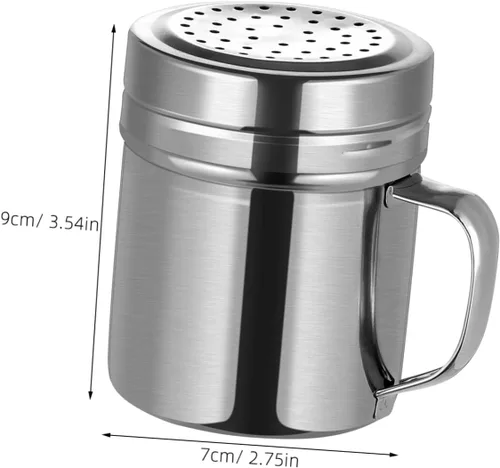 Miniatura 2 de DOITOOL Coctelera de acero inoxidable, 2 unidades, agitador de azúcar en polvo con asa, salero y pimentero con tapa para barbacoa, cocina