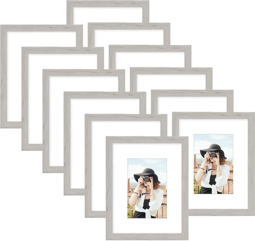 Miniatura 137 de Picrit - Juego de 12 portarretratos de 4 x 6 pulgadas, para fotos de 3.5 x 5 con paspartú o 4 x 6 pulgadas sin paspartú, marcos para colgar