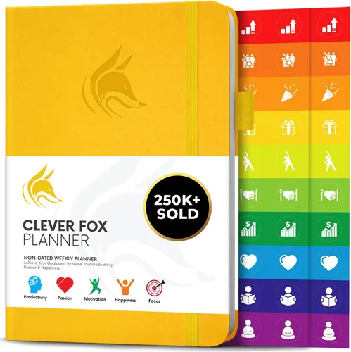 Miniatura 30 de Clever Fox Planificador – Planificador semanal y mensual sin fecha para productividad, gestión del tiempo y objetivos – Diario organizador – A5
