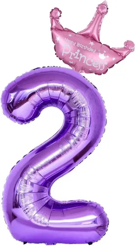 Miniatura 7 de Globos morados del número 1 de 40 pulgadas con corona de princesa, globos de helio de aluminio número 1, decoraciones de fiesta de primer cumpleaños