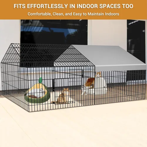 Miniatura 9 de Gallinero de 87 x 40 pulgadas, portátil, de metal, con cubierta impermeable, jaula para pollos para patio, al aire libre, granja, tractor de pollo