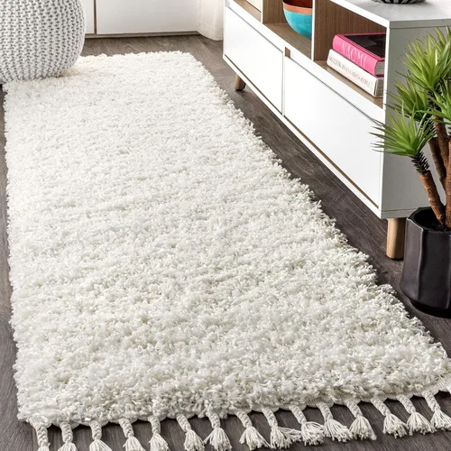 Miniatura 17 de JONATHAN Y Mercer Shag - Alfombra de felpa con borlas color crema para interiores, 3 x 5 pies, contemporánea, moderna, fácil de limpiar, para sala