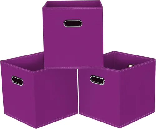 Miniatura 15 de Cubos de Almacenamiento Plegables Negros, Cajas de Almacenamiento de Tela, Organizadores de Cubos con Asas Duales para Organizador del Hogar, Juego