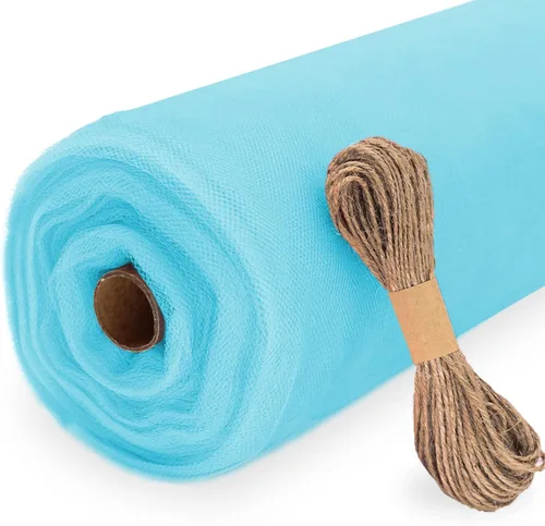 Miniatura 20 de Rollo de tela de tul, 54 pulgadas x 10 yardas (30 pies) de tul para decoración de boda, tutú de fiesta, telón de fondo, baby shower, faldas de mesa