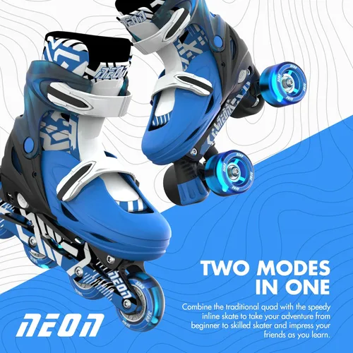 Miniatura 6 de Yvolution Patines de ruedas de 4 tamaños ajustables, ruedas iluminadas para niñas y niños para niños en línea y quads (12-2 o 3-6 US)
