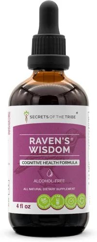 Raven's Wisdom - Extracto sin alcohol, gotas de hierbas de alta potencia, tintura hecha de hoja de ginkgo (Ginkgo Biloba), hierba de Gotu Kola