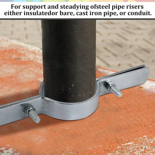 Miniatura 6 de MorningRo 4 abrazaderas verticales de tubo de 3 pulgadas, soportes de tubo rígido de acero galvanizado para fijación de conductos de cobre, hierro
