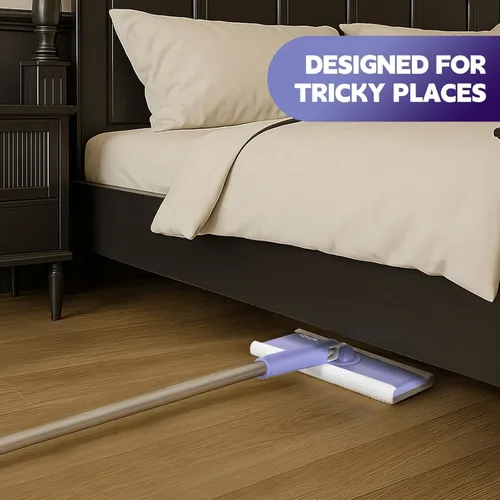 Miniatura 9 de Trapeador de Polvo Desechable, Fijación y Remoción de Paño Sin Contacto al Instante, Compatible con Almohadillas Swiffer, Trapeador con Clip