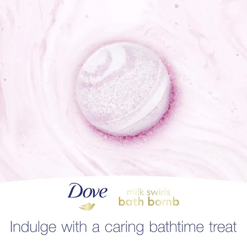 Miniatura 6 de Dove Milk Swirls Vanilla Raspberry Creamsicle Bombas de baño de 2.8 onzas (paquete doble)