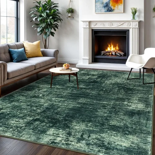 Miniatura 68 de IOHOUZE Alfombra pequeña abstracta de 2 x 3 pies, alfombra de entrada lavable para entrada interior, alfombras con respaldo de goma, alfombra gris