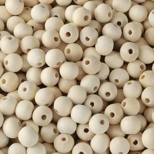 Miniatura 40 de 100 cuentas de madera natural de 0.984 in, cuentas espaciadoras de madera sin terminar de 1 pulgada, bolas redondas para hacer manualidades