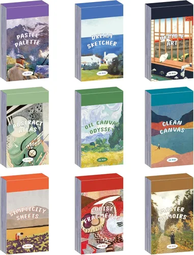 Miniatura 20 de 6 Juegos de 300 Piezas Libro de Calcomanías Washi para Diario, Paisajes Diarios Cosas de la Vida Viajes Calcomanías Vintage Estética Moda Juego