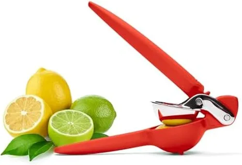 Chef'n FreshForce Exprimidor de Limón y Cítricos, Prensa Manual con Potencia de Doble Engranaje para Máxima Extracción de Jugo, Duradero, Naranja
