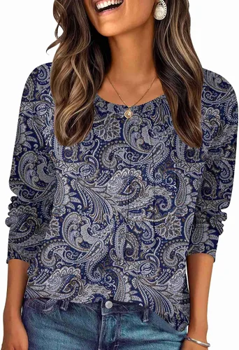 Miniatura 20 de Zeagoo Blusas de otoño para mujer, camisas de manga larga, blusas casuales de algodón, blusas plisadas elegantes 2025