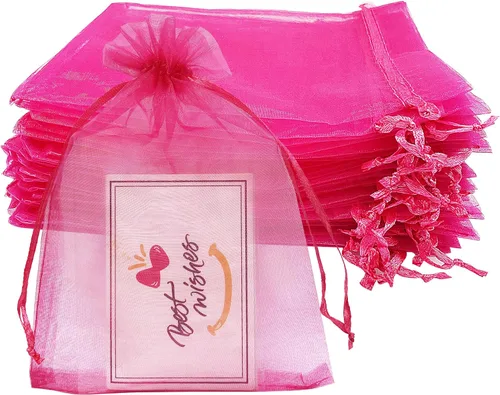 Miniatura 18 de Jexila 100 bolsas de regalo de organza dorada de 4 x 6 pulgadas, pequeñas bolsas de malla con cordón, bolsas para joyas, bodas, fiestas, bolsas