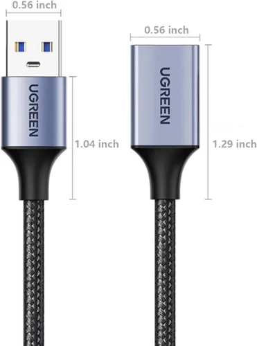 Miniatura 9 de UGREEN Pack de 2 cables de extensión USB, (4,5 m + 4,5 m) Cable extensor USB trenzado de nylon compatible con cámara web, cámara, teléfono, hub USB
