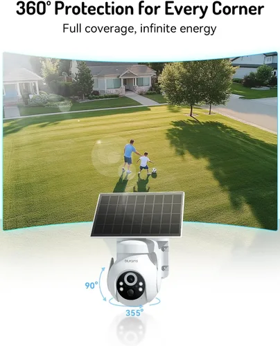 Miniatura 3 de blurams Cámara solar inalámbrica para exteriores, cámaras de seguridad PTZ de 360° inalámbricas para exteriores con seguimiento automático humano