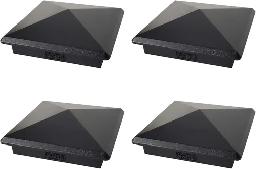 Miniatura 15 de Tapa de aluminio en forma piramidal para postes de madera, color negro (4 unidades)