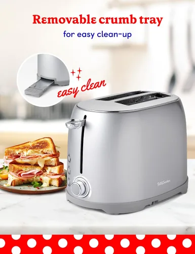 Miniatura 4 de Betty Crocker Tostadora multifunción de 2 rebanadas, tostadora de 2 rebanadas con ranuras extra anchas para pan grueso, bagel y gofre, dial