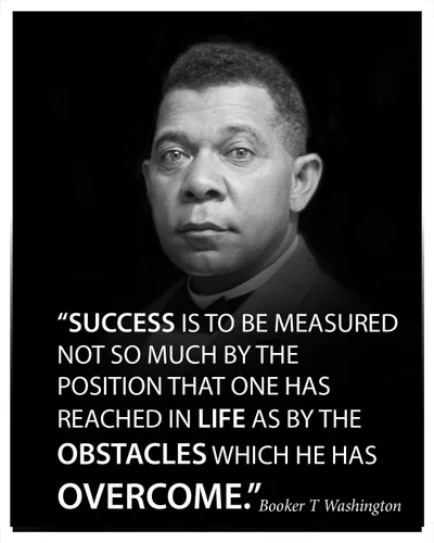 El éxito se mide con un famoso retrato de póster de cita por Booker T Washington decoración motivacional para aulas escolares, bibliotecas, salas de