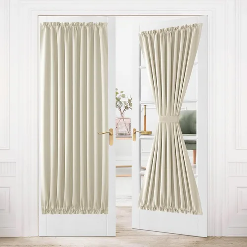 Miniatura 139 de DWCN Cortinas para puerta francesa: cortina térmica con bolsillo para barra para puertas con ventana de vidrio, puertas de cocina y patio