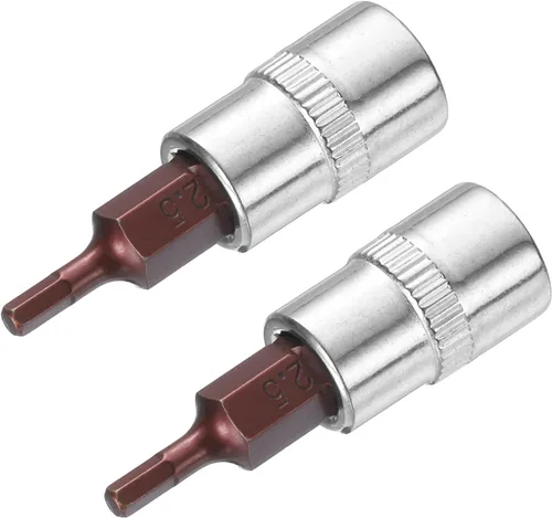 Miniatura 9 de uxcell Juego de 2 llaves hexagonales de 1/4 pulgadas x H5 (0.197 in), puntas de acero S2 CR-V de 1.5 pulgadas de longitud, uso con llave