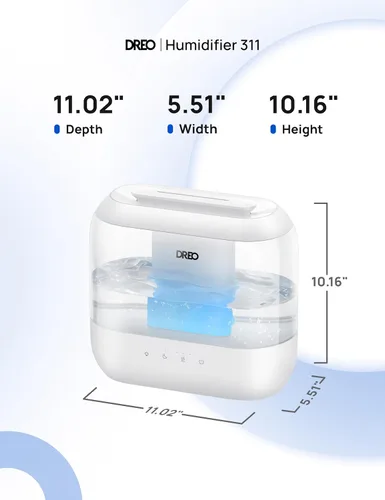 Miniatura 9 de Dreo Humidificadores para dormitorio, llenado superior de 4L para habitación grande, 36H de funcionamiento, 28 dB silencioso humidificador de aire