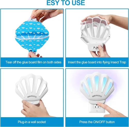 Miniatura 5 de Trampas para mosquitos para interior de casa, HU002, trampa para moscas enchufable, para interiores, trampa eléctrica para insectos voladores