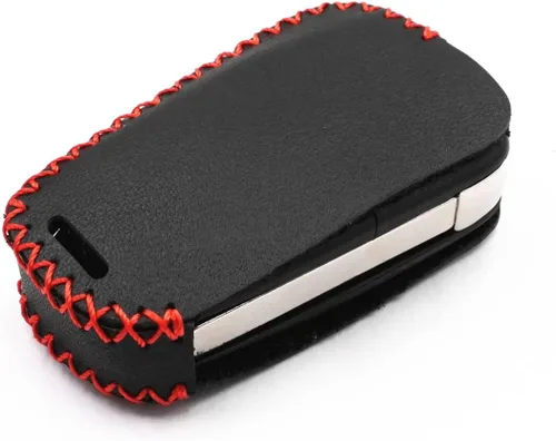 Miniatura 6 de Funda de piel con 5 botones para llavero Chevrolet Camaro Cruze Equinox Malibu SS Sonic Spark Volt Aveo Epica Buick (negro)