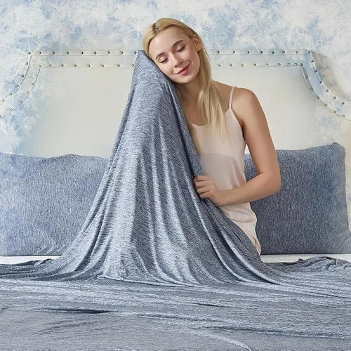 Miniatura 11 de CHOSHOME Manta refrescante para personas que duermen con calor – Manta de verano fina, suave, ligera, transpirable, doble cara mejorada para Beige